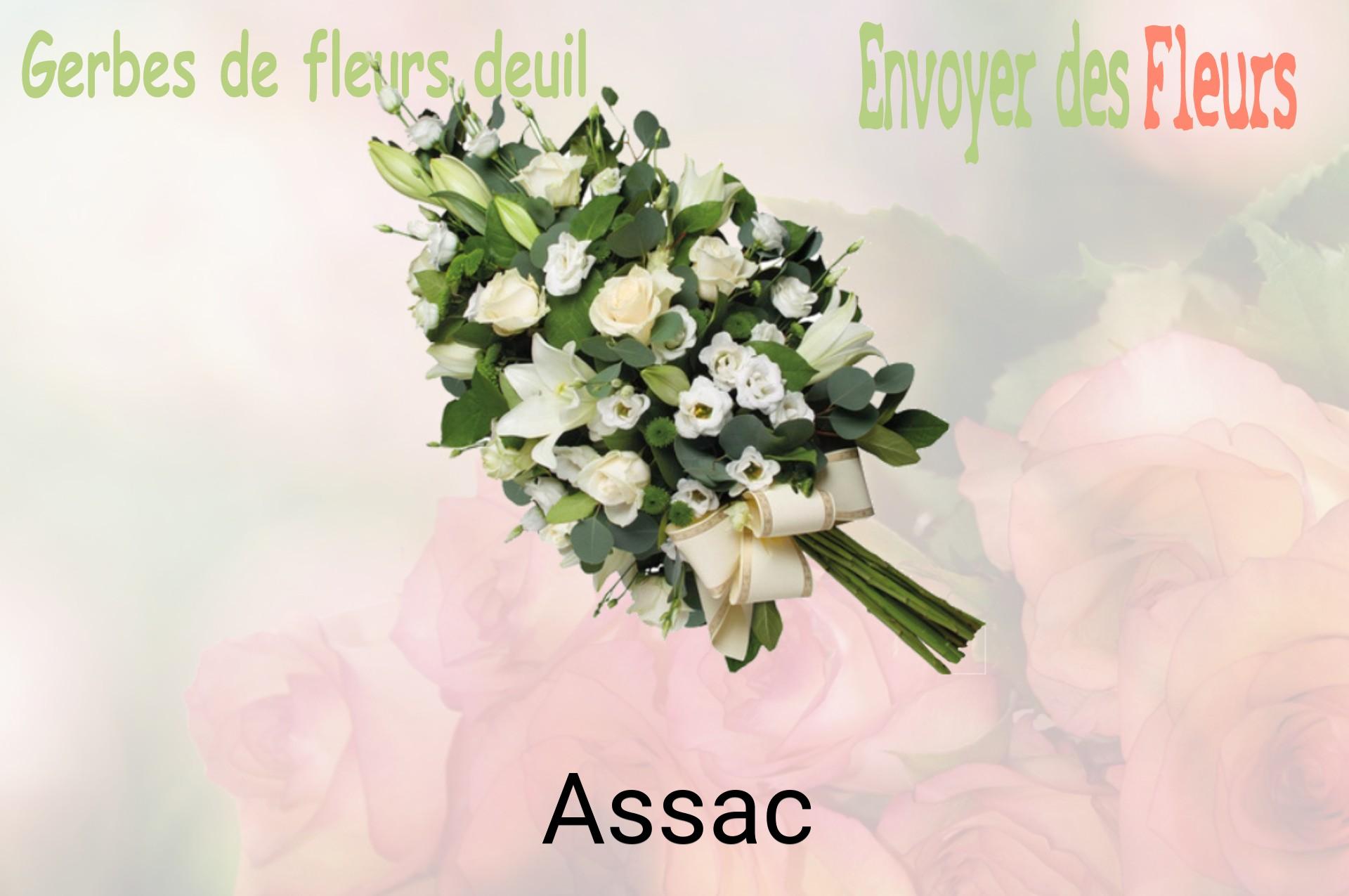 Gerbe de fleurs de deuil livrée à Assac
